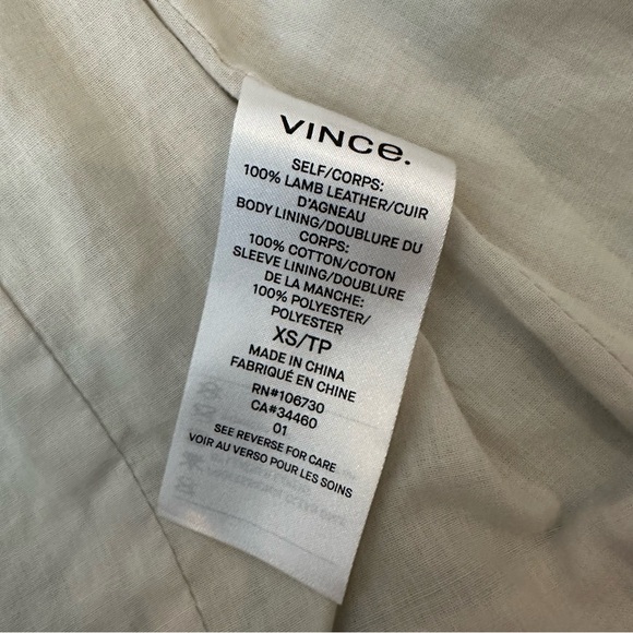 NWT VINCE Cross Front Washed-Leather Jacket (lamb skin leather) - Picture 12 of 13